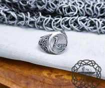 Sterling Silver Longship Ring. Artisan Viking Jewelry.