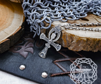Handmade Sterling Silver Ankh Pendant. Egyptian Cross Necklace.