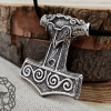 Skane Mjolnir Necklace. Sterling Silver Scania Thor Hammer Viking Replica Pendant.