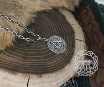Handmade Sterling Silver Masonic Necklace. Handcrafted Square and Compasses Pendant.