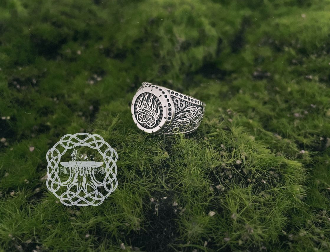 Sterling Silver Viking Bear Paw Ring. Handmade Berserker Design.