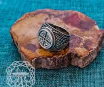 Sterling Silver Shield Ring. Artisan Handmade Viking Design.