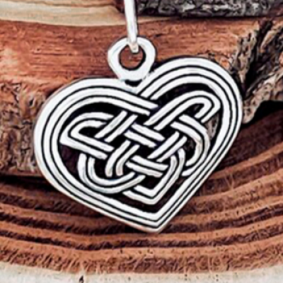 Sterling Silver Celtic Knot Heart Necklace. Womens Pendant Jewelry.