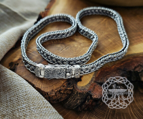 Sterling Silver Viking Chain Necklace. Authentic Mammen Design.