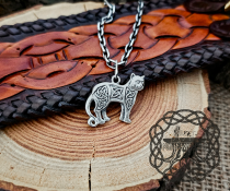 Sterling Silver Mystic Celtic Cat Pendant. Handmade Women Necklace.
