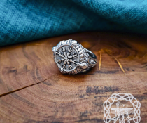 Sterling Silver Viking Helm of Awe Ring. Handmade Skull Design.