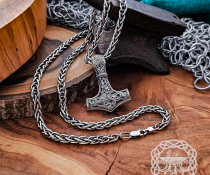 Handmade Sterling Silver Viking Chain Norse Necklace