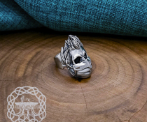 Handcrafted Sterling Silver Skull Ring. Rockabilly Biker Jewelry.