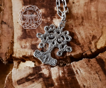 Sterling Silver Thor Hammer Necklace. Yggdrasil Mjolnir Pendant
