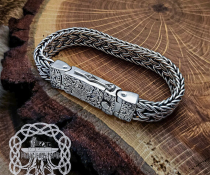 Mammen Style Viking Arm Ring. Handcrafted Sterling Silver Bracelet Inspired by Cammin Casket.