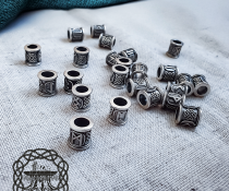 Handmade Sterling Silver Viking Rune Set. Norse Jewelry Beads.