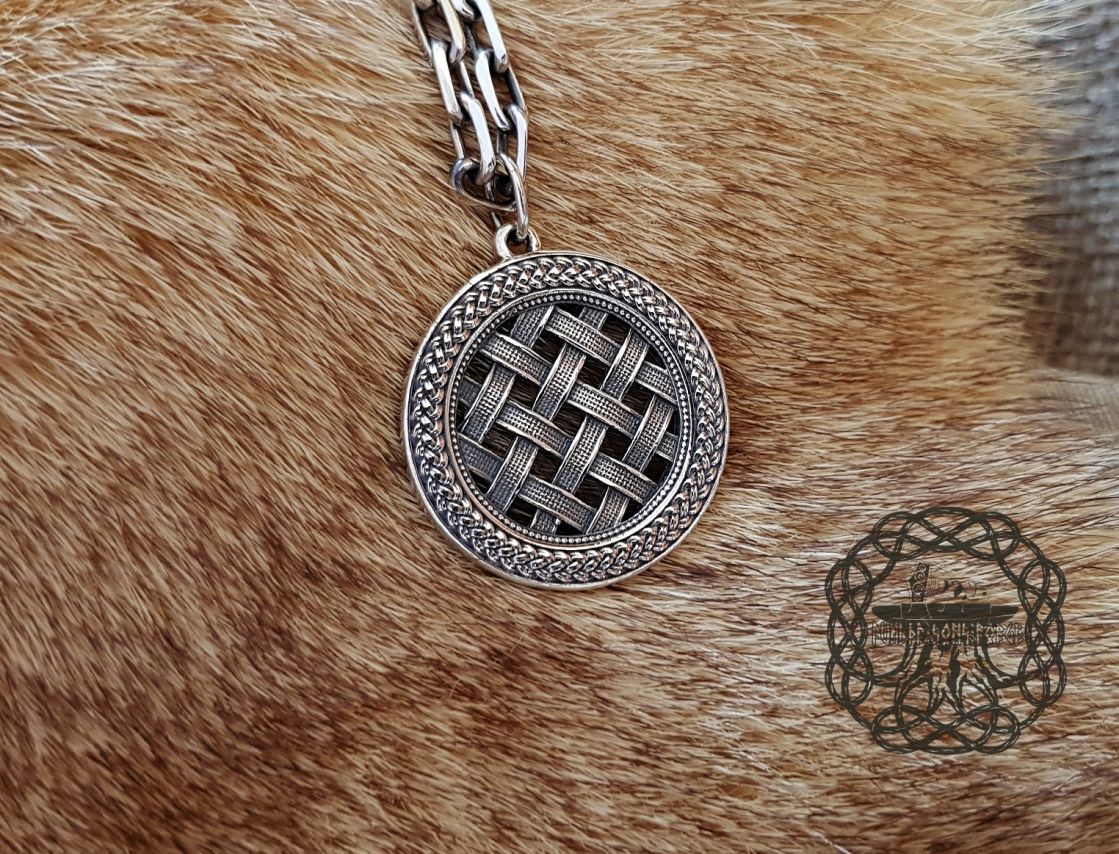 Handmade Sterling Silver Sown Field Pendant. Slavic Pagan Necklace.