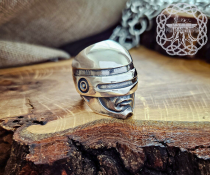 Robocop Sterling Silver Ring. Handmade Heroic Design.
