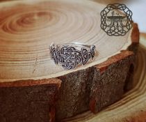 Handmade Sterling Silver Celtic Knot Ring. Triskele Artisan Design.