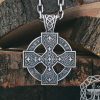 Sterling Silver Celtic Cross Necklace. Exquisite Knotwork Pendant.
