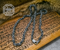 Sterling Silver Byzantine Necklace. Handmade Viking Chain.