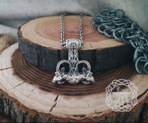 Goats Thor Hammer Pendant. Sterling Silver Viking Mjolnir Necklace.