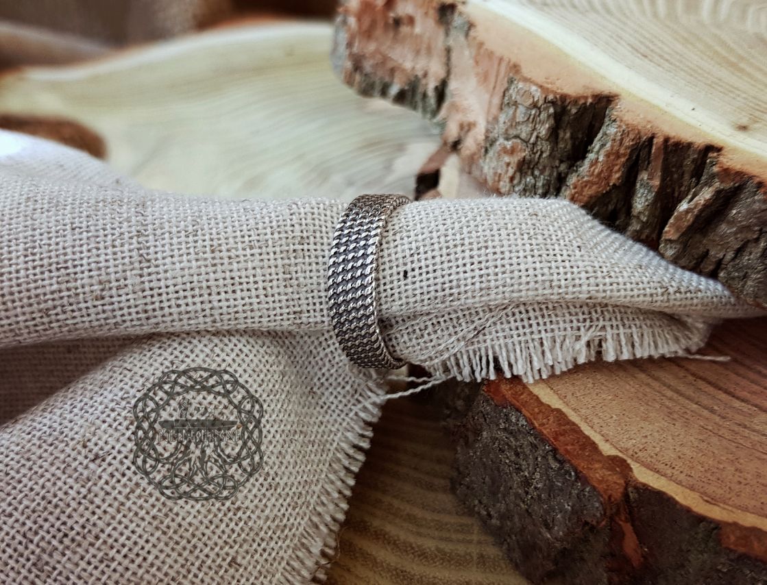 Handmade Sterling Silver Braided Viking Ring. Authentic Norse Jewelry.