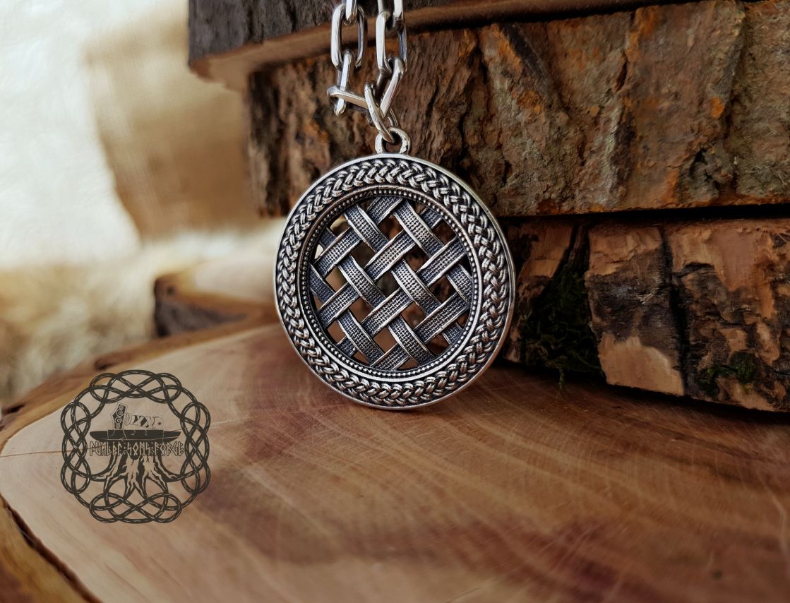 Handmade Sterling Silver Sown Field Pendant. Slavic Pagan Necklace.