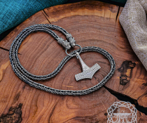 Authentic sterling silver wolfs head filigree viking chain. Handmade norse necklace.