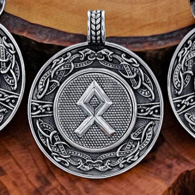 Handmade Sterling Silver Viking Rune Necklace. Urnes Style Pendant.