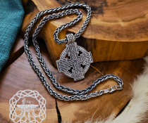 Handmade Sterling Silver Celtic Cross Pendant. Artisan Norse Jewelry.