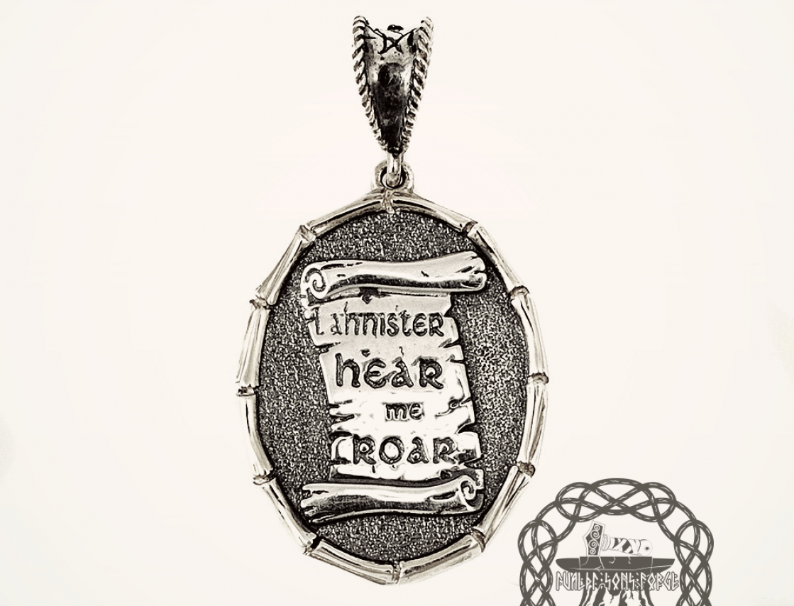 House Lannister Pendant, Game of Thrones Jewelry, Jaime Lannister, Game of Thrones Pendant, Sterling Silver Pendant, Game of Thrones Gifts