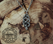 Handmade Sterling Silver Viper School Medallion. Witcher Snake Pendant.