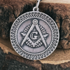Handmade Sterling Silver Masonic Necklace. Handcrafted Square and Compasses Pendant.
