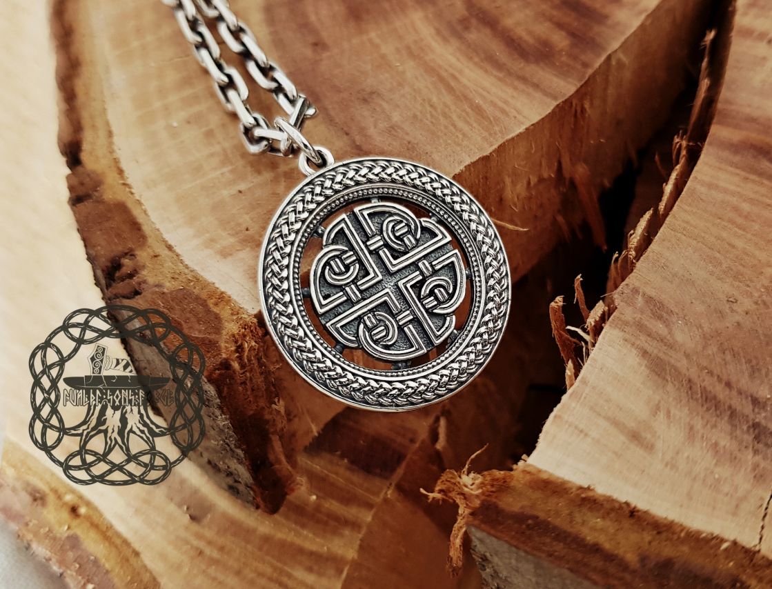 Handmade Sterling Silver Celtic Shield Knot Pendant. Norse Viking Jewelry.
