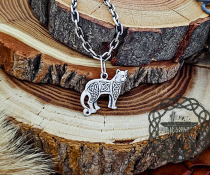Sterling Silver Mystic Celtic Cat Pendant. Handmade Women Necklace.