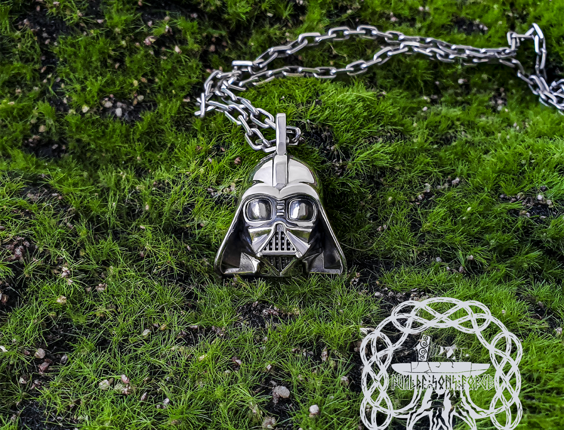 Handmade Sterling Silver Darth Vader Pendant. Star Wars Jewelry.