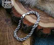 Sterling Silver Norse Bracelet. Handcrafted Viking Jewelry.