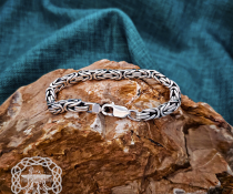 Sterling Silver Byzantine Viking Bracelet. Handcrafted Norse Jewelry.