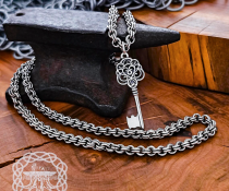 Sterling Silver Key Pendant. Handmade Elegant Charm Necklace.