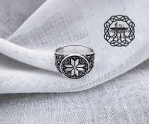 Handmade Sterling Silver Alatyr Ring. Slavic Pagan Jewelry.