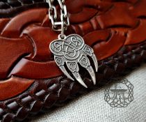 Wolf Paw Pendant Necklace. Handmade Sterling Silver Norse Viking Jewelry.