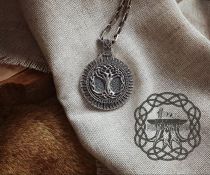Handmade Sterling Silver Yggdrasil Pendant. Norse Viking World Tree Necklace.