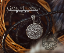 House Targaryen Pendant, Game of Thrones Pendant, Daenerys Targaryen Necklace, Sterling Silver Pendant, Dragon Necklace