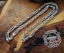 Sterling Silver Celtic Chain. Handmade Norse Jewelry Necklace.