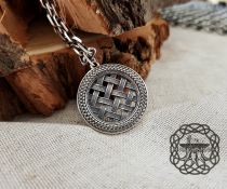 Handmade Sterling Silver Sown Field Pendant. Slavic Pagan Necklace.