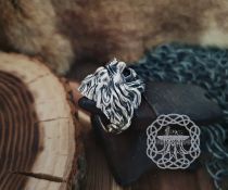 Handcrafted Sterling Silver Lion Ring. Biker Animal Jewelry.