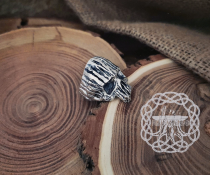 Handmade Sterling Silver Skull Mask Ring. Edgy Biker Jewelry.
