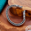 Wolf Head Norse Arm Ring Replica from Gotland. Handmade Sterling Silver Viking Bracelet.