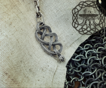 Handmade Sterling Silver Viper School Medallion. Witcher Snake Pendant.