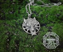 Handmade Sterling Silver Fenrir Pendant. Viking Wolf Necklace.