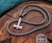 Handmade Mjolnir Pendant Replica from Uppland. Sterling Silver Thor hammer necklace.