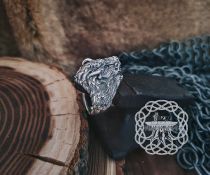 Sterling Silver Bison Head Ring. Handmade Animal Jewelry.