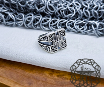 Sterling Silver Cross Statement Ring. Gothic Knight Jewelry.