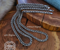 Sterling Silver Filigree Viking Chain. Authentic Handmade Norse Jewelry Necklace.